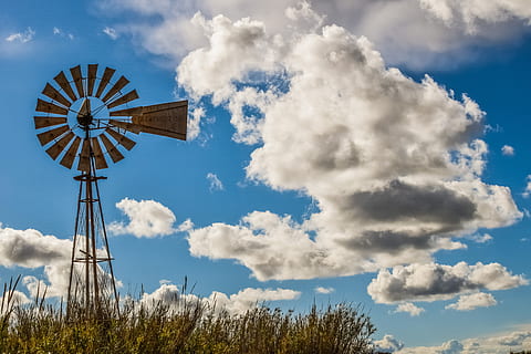 větrný mlýn, nebe, Příroda, mraky, krajina, scenérie, rákosí, zemědělství, kapparis, Kypr, alternativní energie, mrak - nebe, obnovitelná energie, paliva a energie, ochrany životního prostředí, větrná turbína, síla větru, turbína, životní prostředí, nízký úhel pohledu, den, rostlina, tradiční větrný mlýn, nikdo, venkovské scény, vodní čerpadlo, strom, venku, 5K, CC0, veřejná doména, bez autorských práv