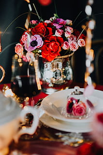 table decorations, &, flowers, valentine, table, love, romantic, together, romance, tableware, meal, dinner, pink, red, no people, valentine's day, valentines, february, flower, flowering plant, freshness, plant, selective focus, close-up, food and drink, indoors, food, nature, beauty in nature, cake, sweet food, decoration, dessert, sweet, vase, event, baked, temptation, flower arrangement, crockery, 5K, CC0, public domain, royalty free
