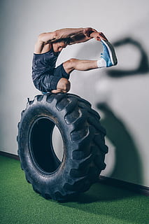 stretching, tire photo, Fitness, Men, Sports, Gym, Exercise, Crossfit, Workout, one person, wheel, tire, real people, lifestyles, transportation, mode of transportation, leisure activity, human body part, holding, body part, day, land vehicle, males, focus on foreground, casual clothing, hand, equipment, 4K, CC0, public domain, royalty free
