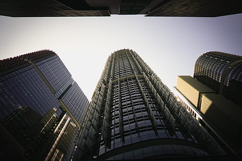 Austràlia, Barangaroo, arquitectura, estructura construïda, exterior de l'edifici, ciutat, exterior d’edifici d’oficines, edifici, gratacels, alta - alta, vista d’angle baix, modern, oficina, torre, cel, naturalesa, cap gent, a l'aire lliure, destinacions de viatge, dia, vidre - material, vida de ciutat, districte financer, directament a sota, 5K, CC0, domini públic, lliure de regalies