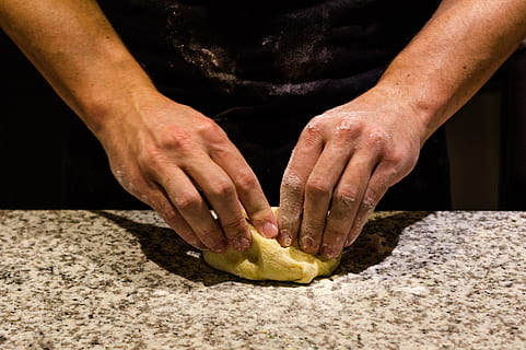 kneading homemade pasta, human hand, human body part, hand, close-up, food and drink, one person, food, indoors, adult, healthy lifestyle, body part, sport, dirt, wellbeing, lifestyles, healthy eating, midsection, dirty, human finger, finger, black background, effort, human foot, 4K, CC0, public domain, royalty free