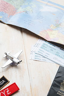 preparing, travel photo, Travel, Flatlay, Trip, Maps, Flight, table, paper, high angle view, wood - material, still life, communication, indoors, text, no people, pen, close-up, human representation, technology, business, representation, publication, finance, currency, map, 4K, CC0, public domain, royalty free
