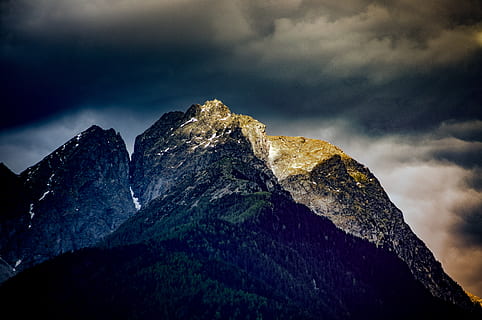 natură, peisaj, Munte, nori, cer, călătorie, aventură, trek, soare, ușoară, nor - cer, scenice - natura, frumusețe în natură, dramatic cer, de munte, stâncă, solid, furtună, obiect de rocă, liniște, nici o persoana, varf de munte, o scenă liniștită, în aer liber, mediu inconjurator, noapte, formare, 4K, CC0, domeniu public, fără drepturi de autor