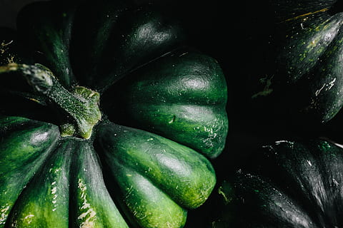 variety of pumpkins, healthy, health, autumn, fall, pumpkin, vegetable, halloween, seasonal, october, november, healthy eating, food and drink, food, freshness, green color, wellbeing, no people, raw food, cucumber, close-up, indoors, studio shot, organic, zucchini, eggplant, still life, full frame, black background, market, ripe, 5K