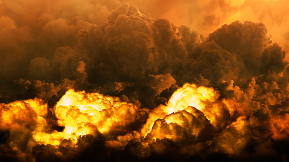 fumo di esplosione, nuvole, Cloudscape, nuvoloso, buio, nuvole scure, tempesta, nuvola - cielo, cielo, ardente, natura, sfondi, nessuno, ambiente, che esplode, bellezza nella natura, fuoco, all'aperto, scenics - natura, segnale di pericolo, fuoco - fenomeno naturale, fumo - struttura fisica, giallo, notte, fiamma, infausto, potere in natura, esplosivo, 1080P, CC0, dominio pubblico, privo di copyright