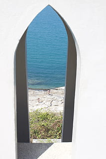 oceano, rocce, Tailandia, spiaggia, visualizzazioni, scenario, finestra, giorno, natura, architettura, acqua, luce del sole, struttura costruita, mare, all'aperto, nessuno, pianta, terra, caratteristica della parete, esterno dell'edificio, Colore bianco, arco, Entrata, vista dall'alto, cielo, 5K, CC0, dominio pubblico, privo di copyright