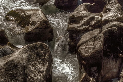 rocks, rapids, no people, close-up, solid, rock, backgrounds, rock - object, architecture, studio shot, full frame, indoors, nature, mineral, pattern, textured, abstract, history, marble, sea, 2K, CC0, public domain, royalty free