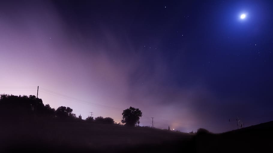 Xipre, cel, boira, nit, paisatge, fons de pantalla, estrella - espai, escenics - natura, bellesa a la natura, tranquil·litat, escena tranquil·la, naturalesa, espai, núvol - cel, astronomia, cap gent, arbre, silueta, planta, medi ambient, a l'aire lliure, electricitat, idíl·lic, porpra, poder a la natura, Font d'alimentació, 5K