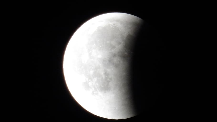 måne, nat, Athen, formørkelse, plads, astronomi, himmel, måneoverfladen, skønhed i naturen, fuldmåne, ingen mennesker, natur, mørk, planetmåne, cirkel, ro, sort farve, udendørs, form, scenics - natur, måneskin, videnskab, sort baggrund, astrologi, 4K