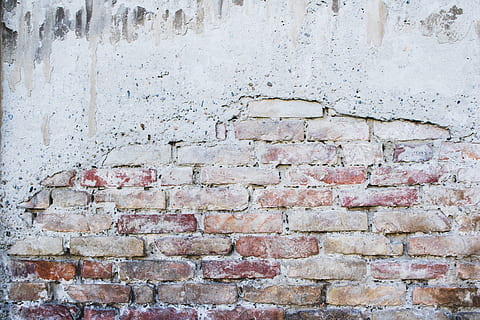 grau, Beton, Ziegelmauer, Wandbau - Funktion, Wand, Ziegelwand, Backstein, gebaute Struktur, die Architektur, texturiert, verwittert, Hintergründe, Vollbild, keine Leute, Muster, Tag, alt, beschädigt, Rau, Baumaterial, Gebäudehülle, Ablehnen, schlechter Zustand, draußen, Verschlechterung, Zement, 5K, CC0, gemeinfrei, lizenzfrei