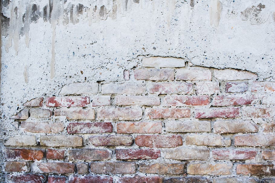 grau, Beton, Ziegelmauer, Wandbau - Funktion, Wand, Ziegelwand, Backstein, gebaute Struktur, die Architektur, texturiert, verwittert, Hintergründe, Vollbild, keine Leute, Muster, Tag, alt, beschädigt, Rau, Baumaterial, Gebäudehülle, Ablehnen, schlechter Zustand, draußen, Verschlechterung, Zement, 5K