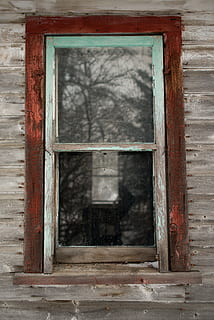 window, rustic, wood, glass - material, architecture, wood - material, building exterior, built structure, no people, building, reflection, old, day, transparent, abandoned, house, outdoors, obsolete, window frame, damaged, security, glass, 5K, CC0, public domain, royalty free