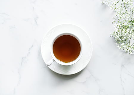 white, ceramic, teacup, saucer, brown, liquid, background, beverage, break, brew, bright, caffeine, cappuccino, clean, coffee, coffee cup, coffee drink, color, cup, cup of coffee, daily, dawn, drink, espresso, flatlay, flower, hot, hot drink, mug, organic, refreshing, routine, simple, still life, tea, texture, wallpaper, food and drink, refreshment, crockery, freshness, directly above, tea - hot drink, indoors, tea cup, studio shot, coffee - drink, table, high angle view, no people, 1080P, CC0, public domain, royalty free