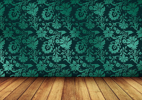 habitación, vacío, interior, suelo, madera, color verde, modelo, planta, nadie, material de madera, adentro, crecimiento, piso, hoja, parte de la planta, día, naturaleza, textil, piso de madera, pared - característica de la construcción, patrón floral, fotograma completo, antecedentes, 2K, CC0, dominio público, libre de derechos