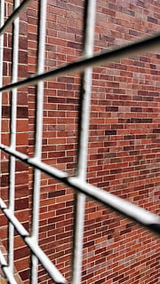 bricks, mesh, grille, red, white, wallpaper, jail, wall, brick, brick wall, fence, full frame, security, boundary, day, metal, protection, no people, barrier, backgrounds, pattern, wall - building feature, safety, built structure, architecture, close-up, outdoors, 4K, CC0, public domain, royalty free