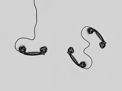 three, black, handset toys, antique, cable, connection, cords, design, device, electronics, shape, technology, telephone, wire, studio shot, indoors, copy space, no people, white background, close-up, simplicity, cut out, black color, choice, silhouette, variation, single object, paper clip, creativity, chain, business, 4K, CC0, public domain, royalty free