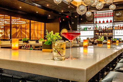 drinks on bar, bar, beverages, boston, cocktails, drinks, indoors, food and drink, bar - drink establishment, drink, bar counter, business, container, refreshment, alcohol, bottle, restaurant, no people, food, table, freshness, illuminated, household equipment, absence, nightlife, glass - material, cocktail, glass, luxury, martini, tray, 5K, CC0, public domain, royalty free