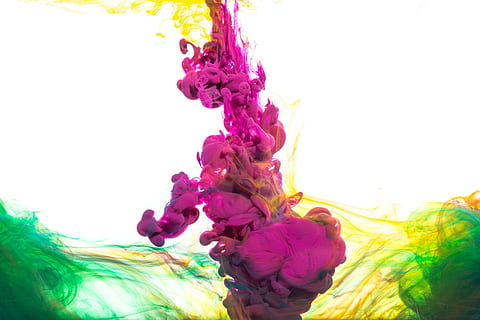 purple, ink, green, yellow, photo, Backgrounds, Textures, Abstract, Creative, multi colored, motion, studio shot, white background, water, creativity, paint, variation, choice, no people, indoors, splashing, pattern, green color, flowing, mixing, abstract backgrounds, 4K, CC0, public domain, royalty free
