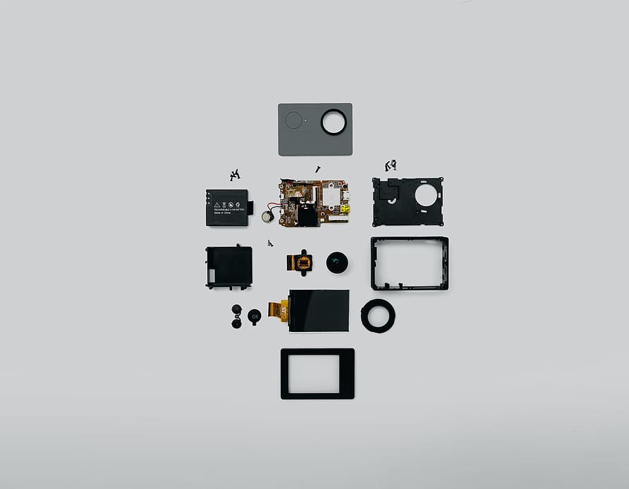 negre, gris, electrònica, kit de dispositius, diagrama, pla, parcel · la, càmera, acció, dispositiu, parts, reparació, pòster, publicitat, collage, plànol de planta, paret, pissarra, adaptador, microscopi, pantalla, seguretat, tecnologia, tir de l'estudi, càmera - equip fotogràfic, temes de fotografia, a l'interior, còpia espai, natura morta, cap gent, equip fotogràfic, tallar, comunicació, connexió, fons blanc, equipament, directament a sobre, càmera digital, primer pla, color negre, Color blanc, càmera de vídeo domèstica, 8K