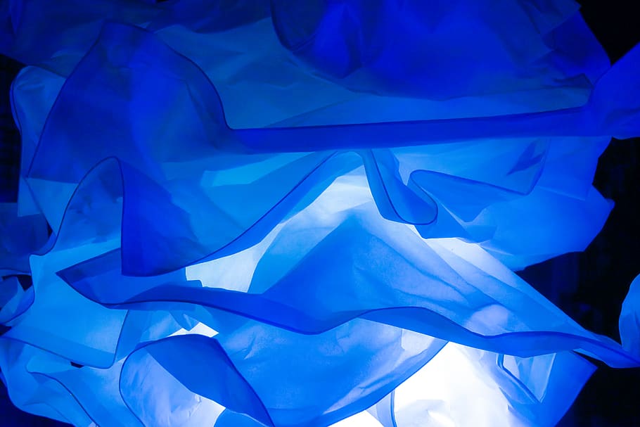 blaues Textil, Blau, Nahansicht, keine Leute, Textil-, drinnen, Vollbild, Studioaufnahme, Natur, Frische, Hintergründe, transparent, Stillleben, Muster, Tag, Zerbrechlichkeit, die Seide, gestalten, Material, Verletzlichkeit, 5K