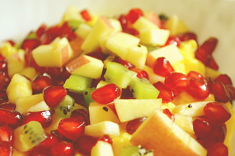 mixed fruit custard, food, food and drink, healthy eating, fruit, wellbeing, no people, freshness, vegetable, close-up, pomegranate, red, seed, pomegranate seed, indoors, fruit salad, ready-to-eat, healthy lifestyle, salad, salsa, slice, chopped, dieting, vegetarian food, vegan, snack, 2K, CC0, public domain, royalty free