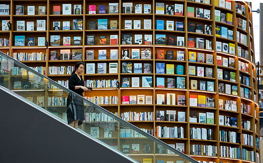 books, library, reading, knowledge, starfield library, seoul, south korea, woman, escalator, shelf, book, publication, people, adult, bookshelf, education, women, architecture, standing, in a row, day, abundance, indoors, lifestyles, railing, young adult, large group of objects, 4K, CC0, public domain, royalty free