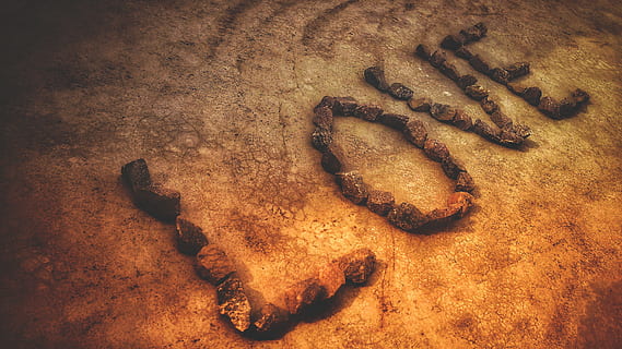 love, spelled, stones, creative, creativity, dirty, ground, rocks, text, word, no people, sand, land, high angle view, beach, brown, close-up, full frame, art and craft, pattern, nature, wet, indoors, design, western script, backgrounds, footprint, still life, 4K, CC0, public domain, royalty free