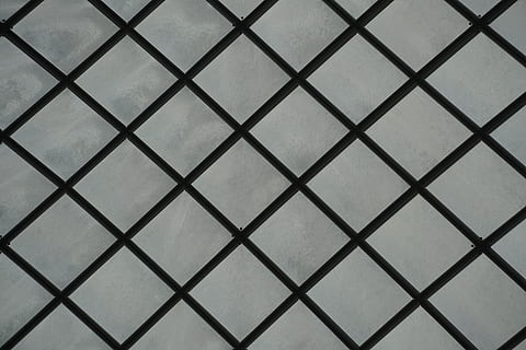 ceiling, roof, pattern, full frame, backgrounds, no people, design, metal, geometric shape, textured, indoors, repetition, built structure, close-up, shape, architecture, grid, day, wall - building feature, window, grate, metal grate, crisscross, 5K, CC0, public domain, royalty free