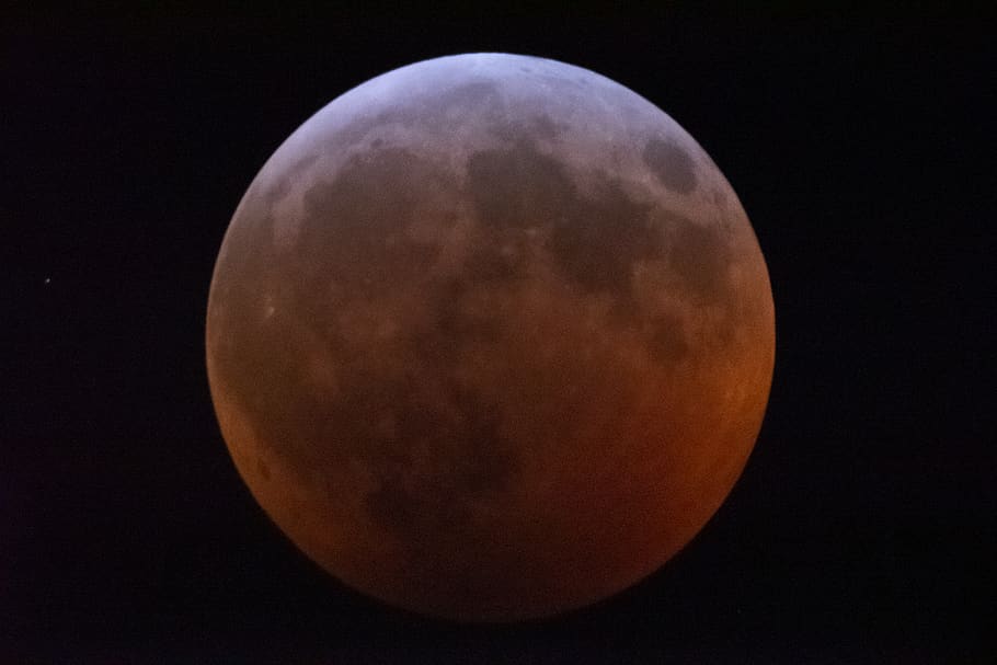 měsíc, vesmír, prostor, astronomie, Příroda, noc, venku, zatmění, zatmění Měsíce, krev, Červené, měsíční, úplněk, mlhovina, kráter, sopka, hora, planeta, bouřka, nebe, krása v přírodě, planetární měsíc, průzkum vesmíru, scenics - příroda, geometrický tvar, povrch měsíce, kruh, klid, majestátní, nikdo, klidné scény, tvar, koule, astrologie, prostor a astronomie, 5K