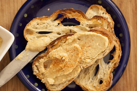 pieces, buttered bread, bread, breakfast, close-up, delicious, food, homemade, pastry, spread, toast, food and drink, freshness, directly above, healthy eating, ready-to-eat, indoors, no people, kitchen utensil, wellbeing, eating utensil, plate, meal, high angle view, mexican food, dairy product, spoon, still life, snack, dinner, 4K, CC0, public domain, royalty free