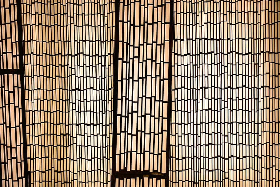 brun persienner, baggrunde, fuld ramme, mønster, gitter, ingen mennesker, gentagelse, rist, metal rist, metal, indendørs, form, arkitektur, design, tæt på, firkantet form, dag, i en række, bygget struktur, tekstureret, 5K