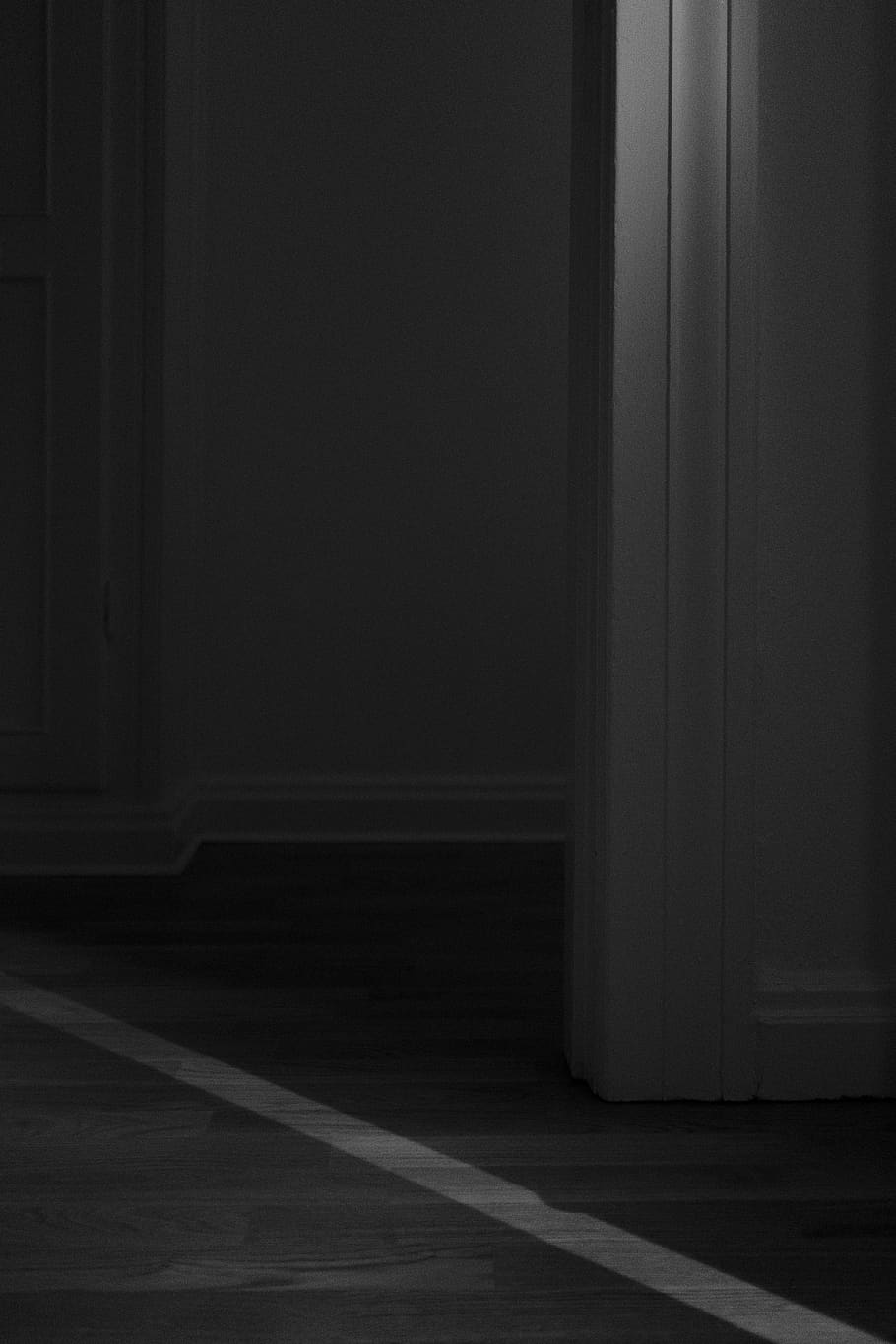 suècia, malmö, a l'interior, arquitectura, interior de casa, sòls, buit, entrada, habitació domèstica, cap gent, porta, fosc, estructura construïda, absència, edifici, dia, finestra, cortina, casa, funció de construcció de parets, còpia espai, terres de fusta dura, etapa, 5K