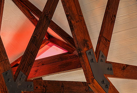 grindă, a sustine, constructie, arhitectură, proiecta, vedere unghiulară joasă, construită, nici o persoana, cer, model, natură, zi, tavan, pod - om construit, lemn - material, metal, pod, în aer liber, transport, roșu, călătorie, conexiune, acoperiş, destinații de călătorie, Violet, imediat mai jos, 1080P, CC0, domeniu public, fără drepturi de autor