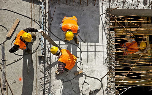ekspression, industri, arbejder, hold, bygningsarbejder, dag, beskæftigelse, byggeplads, byggebranchen, bygget struktur, arkitektur, bygning udvendig, hovedbeklædning, orange farve, beskyttende arbejdstøj, udendørs, hjelm, hård hat, herrer, rigtige mennesker, ufuldstændig, 1080P, CC0, offentligt domæne, royaltyfrie