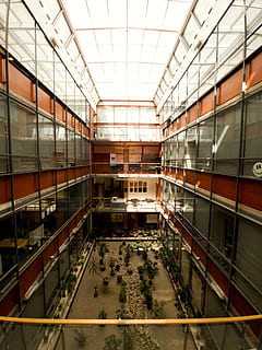 architektura, budynek, okno, świetlik, Toronto, Kanada, York University, oświetlenie, centrum kongresowe, osoba, człowiek, pociąg, pojazd, transport, sklep, podłoga, poręcz, korytarz, łukowaty, wewnątrz, pokój domowy, żadnych ludzi, zbudowana struktura, szkło - materiał, magazyn, biznes, półka, brak, odbicie, dzień, posadzka, pusty, nowoczesny, oświetlony, historia, sufit, 4K, CC0, domena publiczna, darmowe zdjęcia