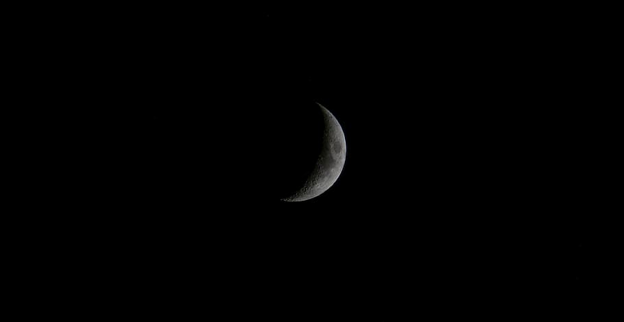 lluna creixent, lluna, nit, univers, astronomia, a l'aire lliure, espai exterior, espai, Canadà, negre, gris, llum de la lluna, fora, canviant d'humor, tarda, bona nit, sliver, cel nocturn, raig de lluna, creixent, còpia espai, bellesa a la natura, cel, Mitja lluna, cap gent, escenics - natura, tranquil·litat, naturalesa, Lluna planetària, escena tranquil·la, vista d’angle baix, exploració espacial, superfície de la lluna, primer pla, fons negre, eclipsi, espai i astronomia, 4K