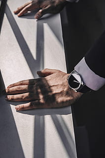 mans, hands, lean, ledge photo, Men, Watch, human hand, hand, sunlight, time, real people, one person, human body part, indoors, shadow, wristwatch, day, wireless technology, midsection, connection, focus on foreground, close-up, finger, 4K