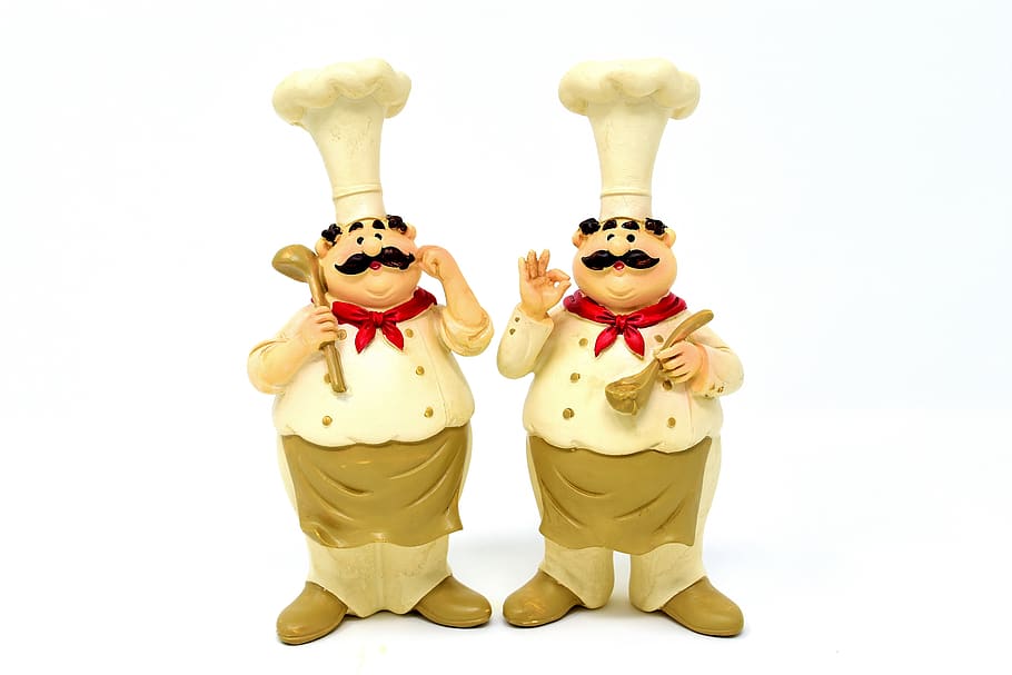kuchaři, čísla, legrační, kuchařka, gastronomie, restaurace, bílé pozadí, vystříhnout, část lidského těla, studio shot, oslava, zábava, humor, jídlo, usmívající se, část těla, jídlo a pití, uvnitř, dva objekty, událost, lidská tvář, lidé, štěstí, plastický, jeden objekt, malý, 5K