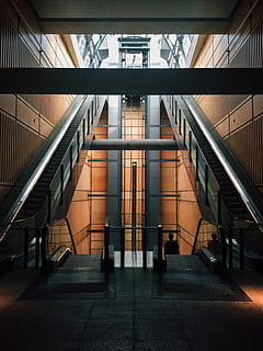 Australien, elevator, trin, arkitektur, ned, op, træ, bygget struktur, rækværk, indendørs, transportmidler, trappe, trapper og trapper, ingen mennesker, moderne, bygning, tom, vejen frem, retning, gulve, lav vinkel visning, offentlig transport, rulletrappe, forbindelse, dag, loft, flisebelagt gulv, 2K, CC0, offentligt domæne, royaltyfrie