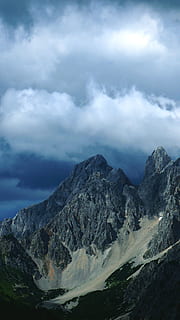 montagne grise, crête, en plein air, la nature, chaîne de montagnes, Montagne, de pointe, schladming, L'Autriche, la glace, neige, glacier, paysage, nuage - ciel, beauté dans la nature, ciel, paysages - nature, scène tranquille, tranquillité, scène non urbaine, environnement, personne, géographie physique, journée, Roche, géologie, idyllique, montagnes Rocheuses, formation, sommet de la montagne, pouvoir dans la nature, cratère volcanique, 5K, CC0, domaine public, libre de droits
