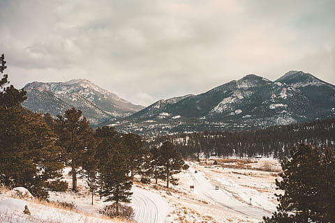 catene montuose, albero, pianta, natura, all'aperto, catena montuosa, montagna, abete, abies, picco, parco di estes, conifera, altopiano, ghiaccio, la neve, alce, cieli tempestosi, neve sulla montagna, montagna innevata, Pino, montagne, temperatura fredda, inverno, scenics - natura, bellezza nella natura, cielo, nuvola - cielo, la tranquillità, scena tranquilla, ambiente, scena non urbana, paesaggio, giorno, nessuno, albero di conifere, picco di montagna, gamma, 5K, CC0, dominio pubblico, privo di copyright