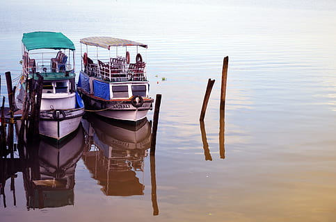 boats #2, boats, fishermen, fishing, nature, sea, water, reflection, nautical vessel, transportation, mode of transportation, waterfront, moored, no people, day, outdoors, lake, wood - material, tranquility, wooden post, post, tranquil scene, sky, rowboat, anchored, 2K