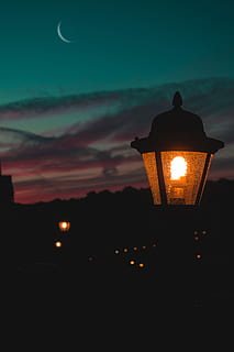 sunset, lights, depth, layers, colors, pink, blue, tones, vibrant, fade, sky, illuminated, lighting equipment, cloud - sky, orange color, night, glowing, no people, nature, silhouette, scenics - nature, beauty in nature, dusk, burning, light, flame, outdoors, light - natural phenomenon, street light, electric lamp, 5K, CC0, public domain, royalty free