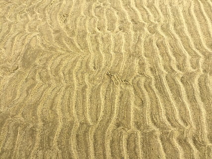 Sand, Strand, Muster, Vollbild, Hintergründe, Land, Wellenmuster, natürliches Muster, keine Leute, High Angle View, Natur, Tag, draußen, Schönheit in der Natur, Wüste, Sanddüne, Wasser, Ruhe, texturiert, Szenen - Natur, trockenes Klima, Klima, sauber, 2K, CC0, gemeinfrei, lizenzfrei