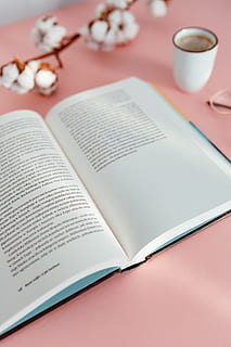 open, book, pink, background, reading, glasses, learning, pink backgound, study, feminine, publication, table, drink, indoors, cup, no people, food and drink, still life, mug, coffee cup, refreshment, high angle view, education, paper, close-up, coffee, coffee - drink, page, crockery, 5K, CC0, public domain, royalty free
