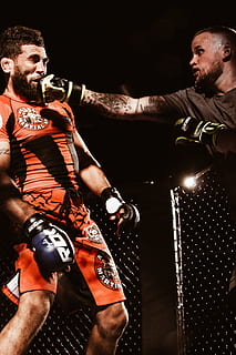 two, men, playing, ufc, inside, ring, arts culture and entertainment, indoors, night, real people, three quarter length, mid adult men, nightlife, people, young men, group of people, males, togetherness, adult, mid adult, young adult, sitting, performance, lifestyles, leisure activity, stage, 5K, CC0, public domain, royalty free