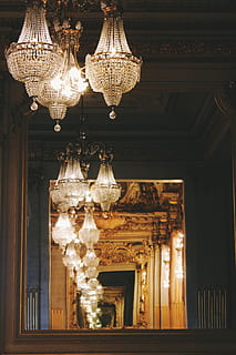 arquitectura, ombra, or, sostre, infinit, miralls, mirall, cristalls, brillar, llums, llum, llums d'aranya, aranya, museu, art, Museu d'Art, parís, França, França, paris, equips d’il·luminació, penjant, il·luminat, a l'interior, estructura construïda, vista d’angle baix, cap gent, decoració, riquesa, luxe, ornamentat, edifici, electricitat, llum elèctrica, creativitat, llum penjant, 2K, CC0, domini públic, lliure de regalies