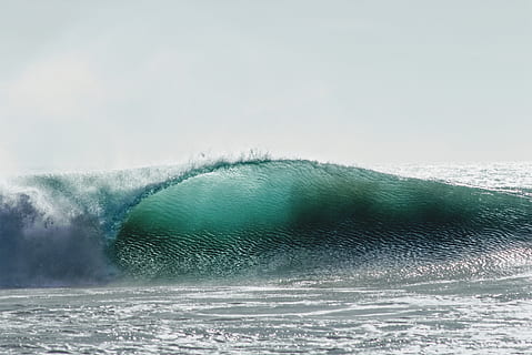 ocean waves, water, ocean, outdoors, sea, nature, sea waves, surfing, sports, sport, south africa, barrel wave, ice, teal, blue, cape town, barrel, wave, surfboard, mountain, snow, power in nature, motion, power, sky, no people, beauty in nature, day, splashing, environment, cloud - sky, animals in the wild, 5K, CC0, public domain, royalty free