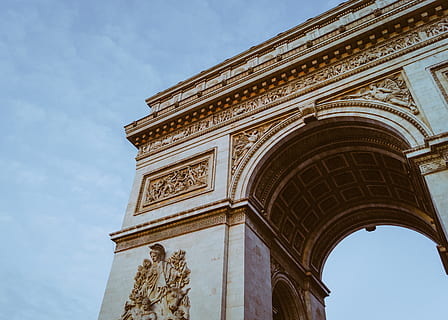 Triumphbogen, die Architektur, Gebäude, Paris, Bogen, gewölbt, Frankreich, Monument, tagsüber, Triomphe, klassisch, Himmel, Turm, städtisch, Krypta, Bürogebäude, Stadt, Dorf, Stadt, Innenstadt, Flachwinkelansicht, gebaute Struktur, Geschichte, die Vergangenheit, Reiseziele, Gebäudehülle, wolke - himmel, Tourismus, Tag, Denkmal, keine Leute, Natur, Reise, Kunst, draußen, Carving, architektonische Säule, aufwendig, alte Zivilisation, 4K, CC0, gemeinfrei, lizenzfrei