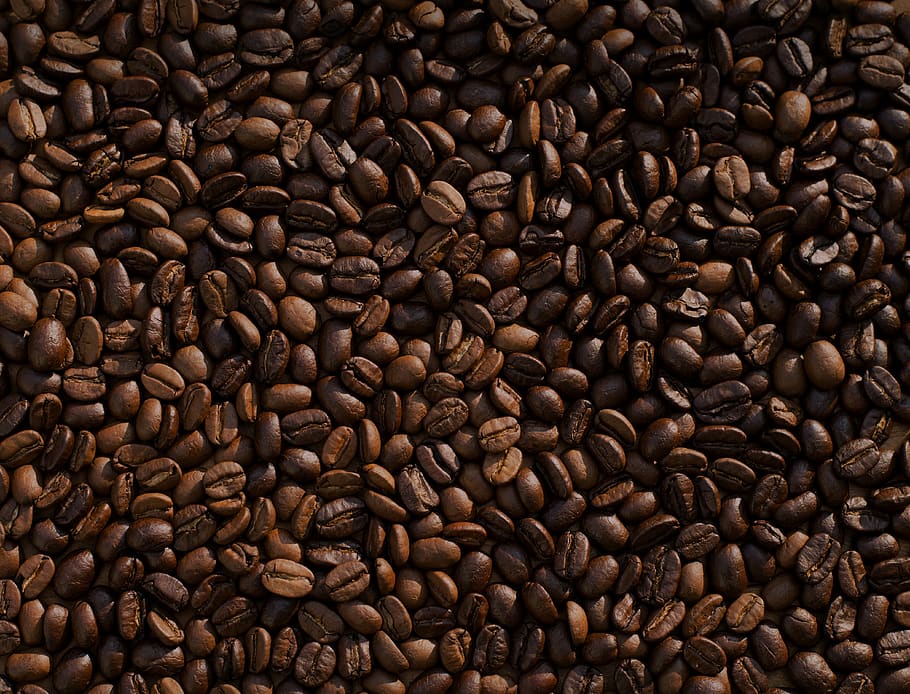 cafè, mongetes, menjar i beguda, gra de cafè torrat, gran grup d'objectes, marró, cafè - beguda, menjar, frescor, marc complet, fons, cap gent, abundància, beure, a l'interior, torrat, refresc, cafeïna, textura, gra de cafè, vista d’angle alt, efecte texturat, 4K